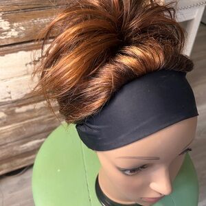 Voluminous Brown and Black Ombre Wig with Headband